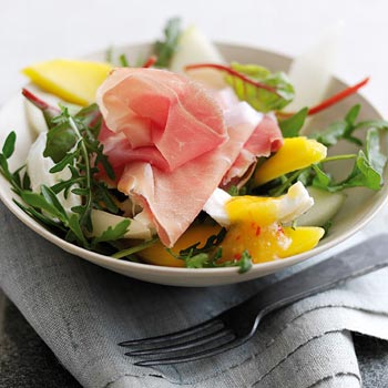 Salat med parmaskinke og melon