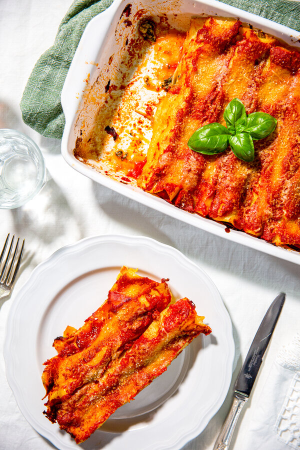 Cannelloni frisk fra ovnen
